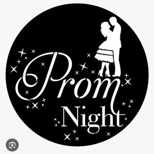 Prom Night Round Wall Sign - Black & White